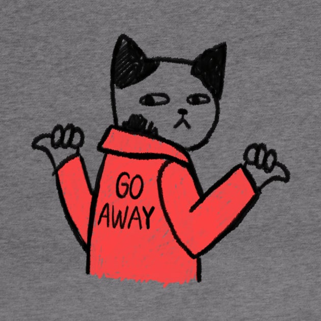 pissed cat with a jacket - go away by maggzstyle